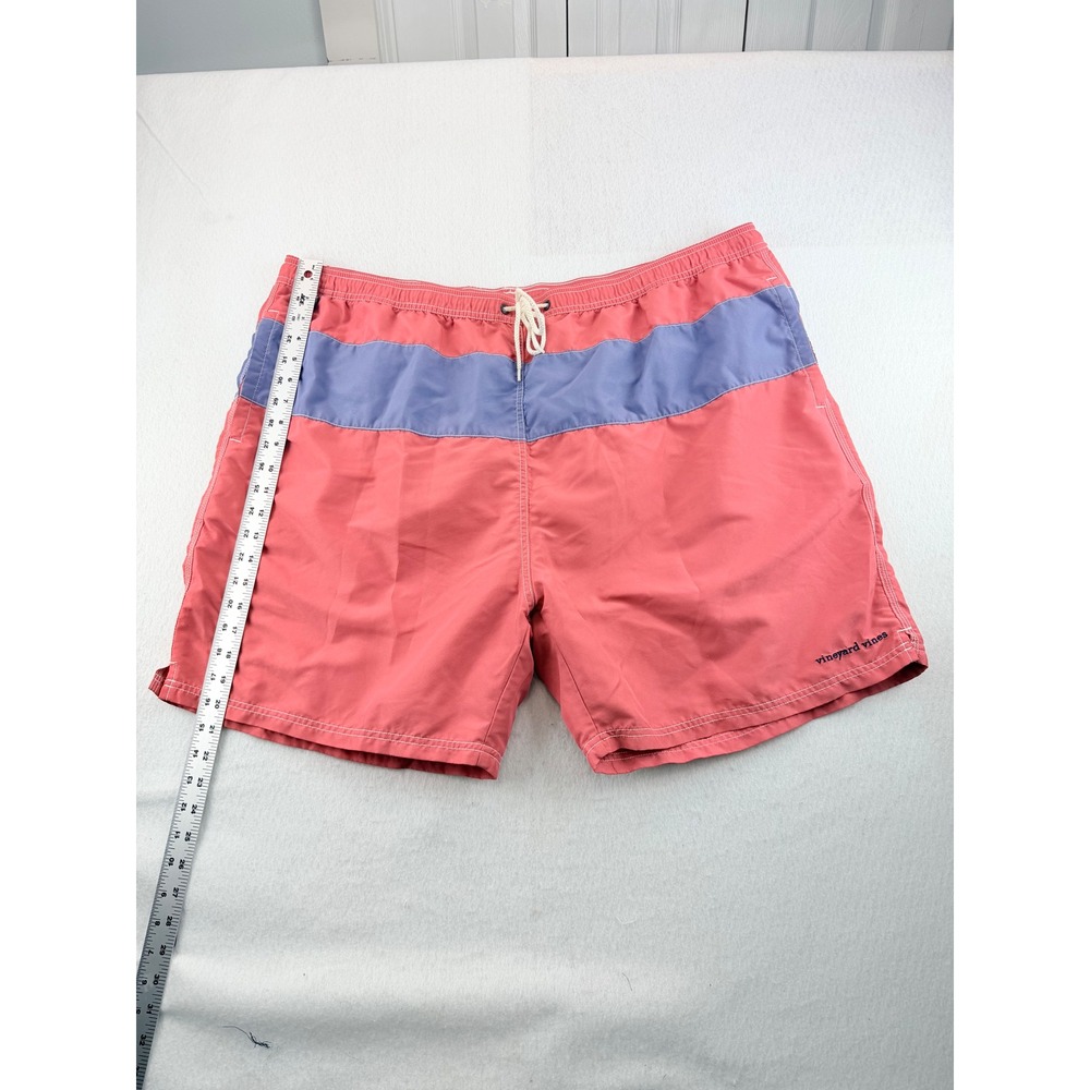 Vineyard Vines Mens XXL Red Blue Striped Swim Trunks Board Shorts Drawstring New
